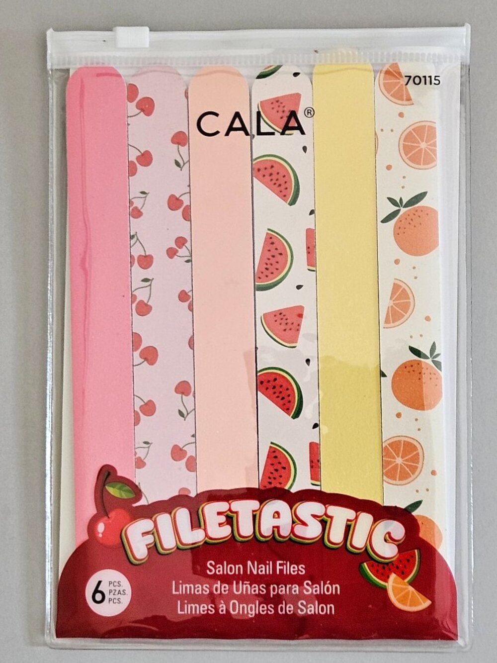 Cala Nail Files Fruits - Fun Salon Quality Nail Files 6 Pieces